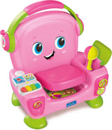 Clementoni 17755 Singsessel mit rosa Klang und Tanz – interaktiver und multifunktionaler Sessel für Kinder auf Italienisch, Spielzeug 1 Jahr – Made in Italy, mehrfarbig Toys Bebe Naty Shop