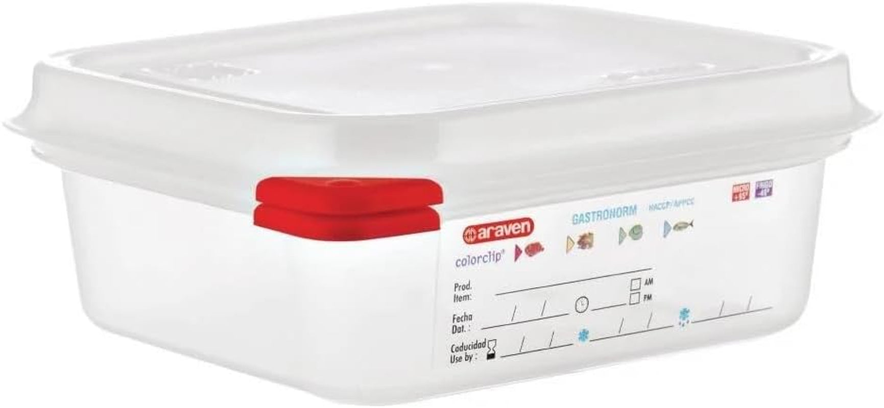 03350 PP-Lebensmittelbehälter GN mit Deckel, 1,1 l, 65 mm (4 Stück) Naty Shop Lebensmittelaufbewahrungsboxen 65 x 176 x 162 mm