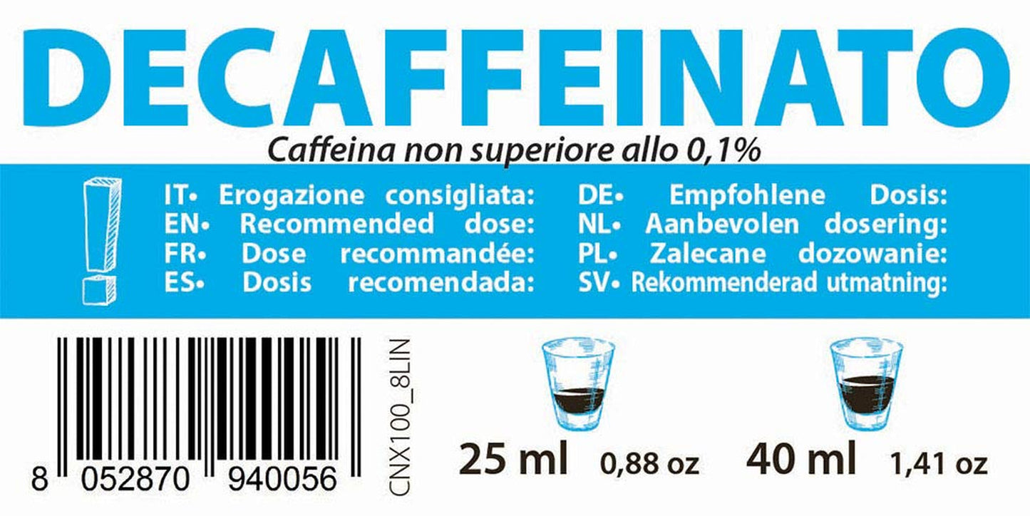 Decaffeinato-Kaffeekapseln, Nespresso-kompatibel, 5,6 g x 100 Kapseln