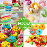Lebensmittelfarbe in 12 Farben – flüssige Lebensmittelfarbe zum Backen von Kuchen, Keksen, Makronen, Fondant – lebendige Lebensmittelfarbe zum Dekorieren und Kochen, Airbrushen, DIY-Seifen – je 6 ml