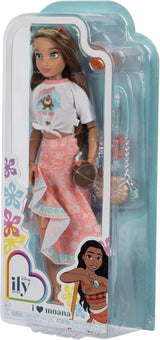 Vaiana-Puppe mit Zubehör, 29 cm, 13 Artikulationspunkte, offiziell lizenziert von Jakks Pacific. Komplett mit kombinierbaren Accessoires und einem funkelnden Mickey-Ring!