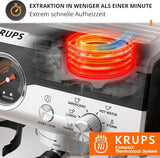 Krups Precision manuelle Espressomaschine mit Siebträger und Mahlwerk, Barista-Kaffeemaschine mit intuitivem Bedienfeld, Vorbrüheinstellungen, Espressomaschine mit Dampfdüse, schnelles Aufheizen, XP801T10