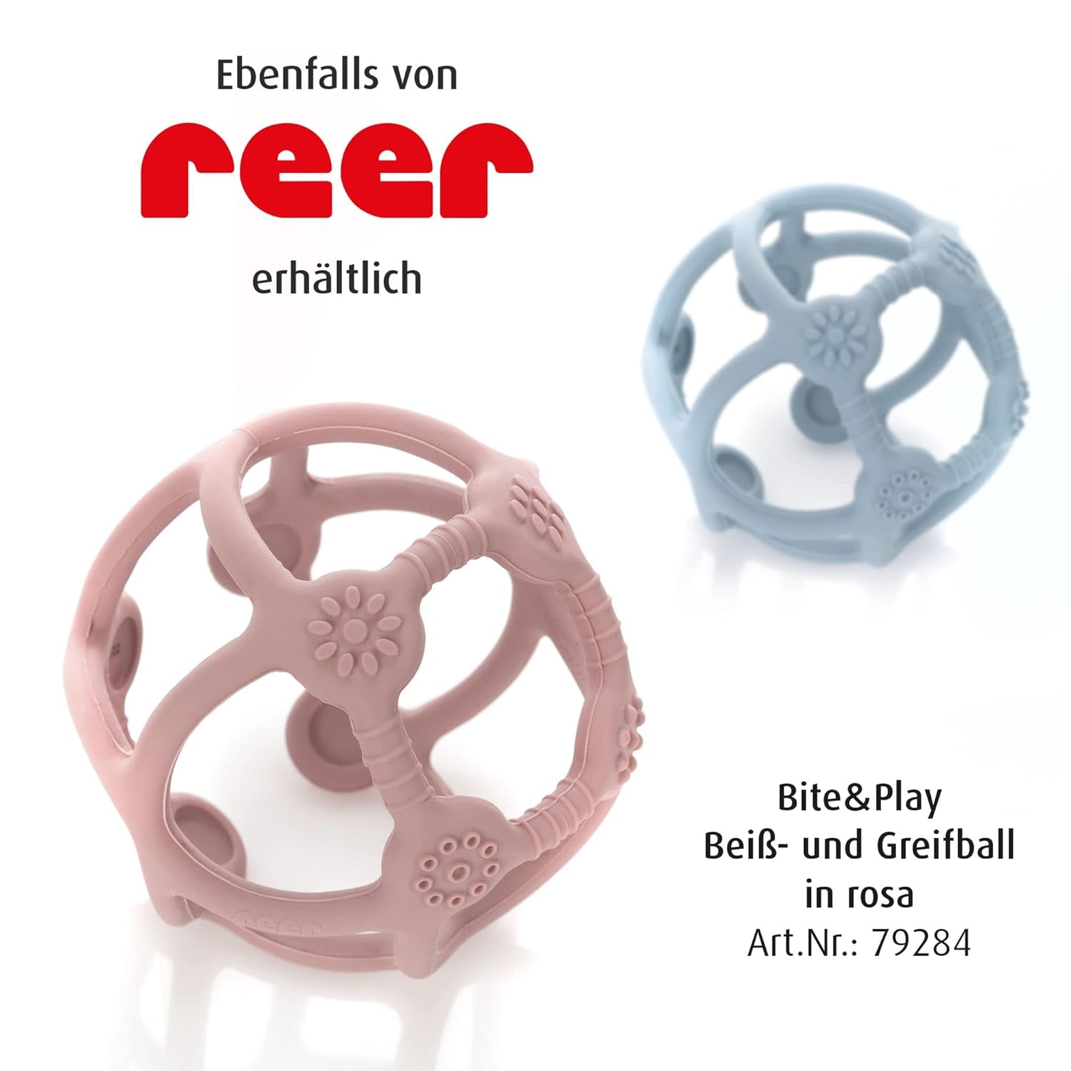 Reer Bite&Play Baby-Beißball und Fänger, Beißring und Spielzeug für Kleinkinder, tolles Geschenk