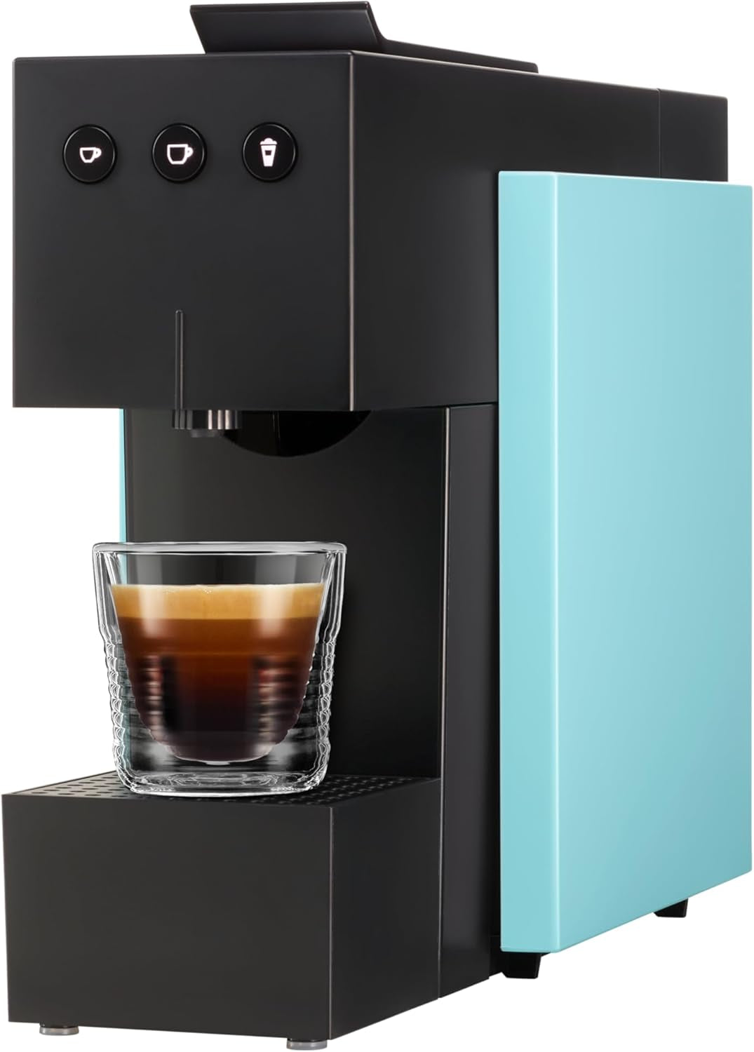 Espressomaschine mit K-FEE SQUARE Kapseln für Kaffee, Tee und Kakao | Kompakter Espresso | Schnelles Aufheizen | 0,8 l Wassertank | 19 Takte | Klavierschwarz