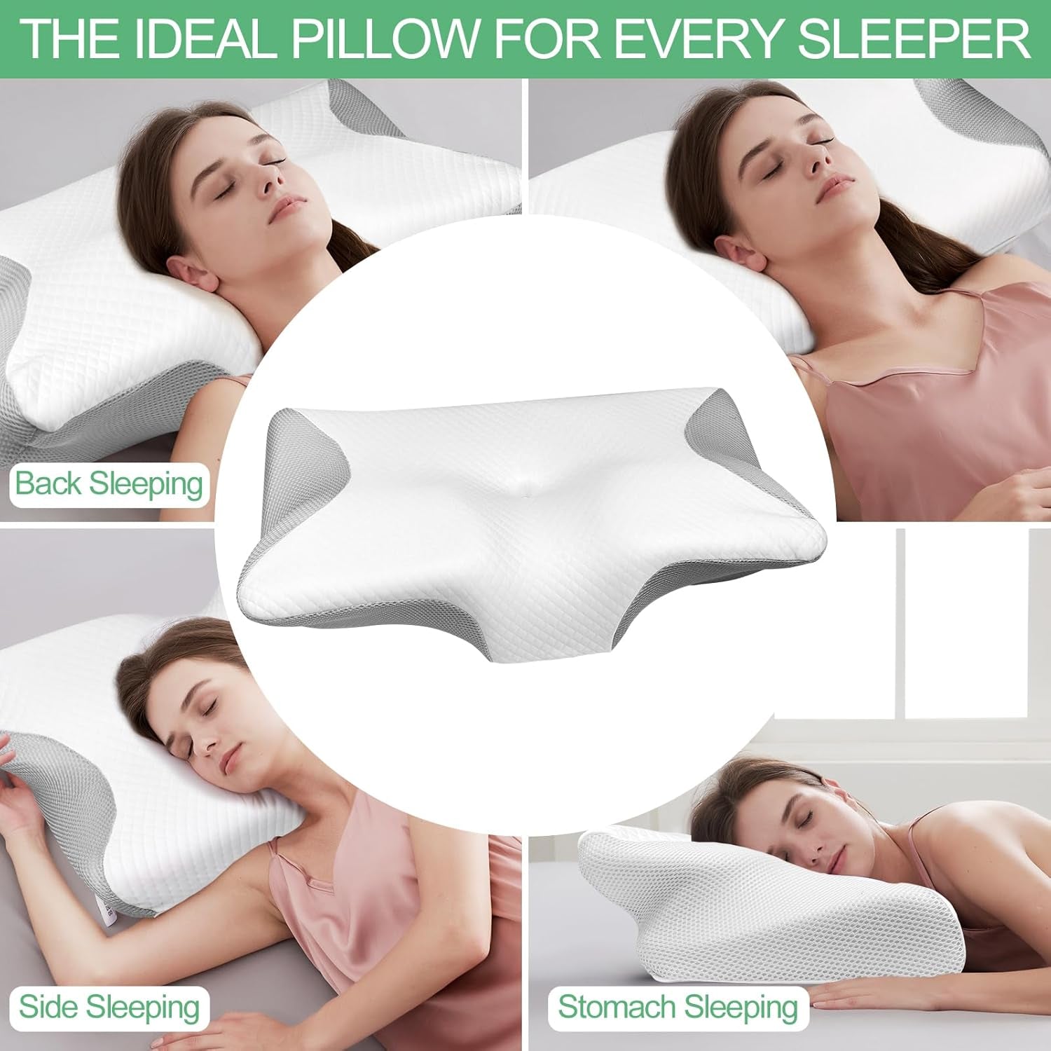 Orthopädisches Kissen, Nackenschmerzkissen, Memory-Schaum-Kissen, orthopädisches Nackenkissen, orthopädisches Schlafkissen, orthopädisches Nackenstützkissen, Anti-Schnarch-Kissen, Teile für zervikale orthopädische Kissen, Naty Shop