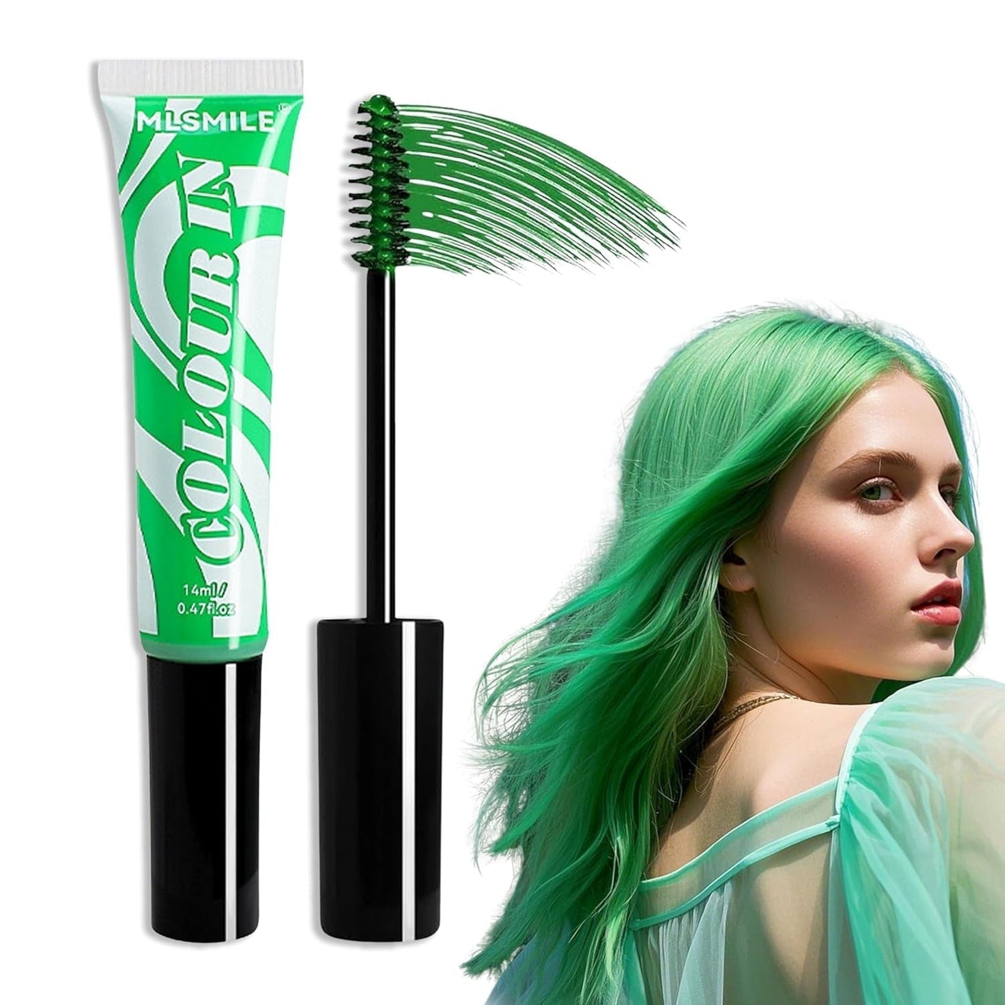 Grüne temporäre Haarfarbe – 14 ml Haarkreide-Haarfärbemittel, waschbarer grüner Haarfärbestift, sofortige Farb-Haarkreide, Karnevalskreide-Haarfärbemittel für Weihnachten, Halloween, Karneval, Cosplay-Haarfärbemittel Naty Shop Standardtitel