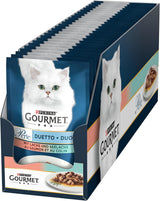 Gourmet Perle Duetto Nassfutter für Katzen mit Lachs und gelbem Kabeljau, 26er-Pack (26 x 85 g)