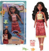 Mattel Toys Disney Moana 2 Tautai Moana schwimmende Modepuppe mit 2 Zubehörteilen, farbwechselndem Oberteil und Beinen für Schwimmbewegungen, vom Film inspiriert JFF09