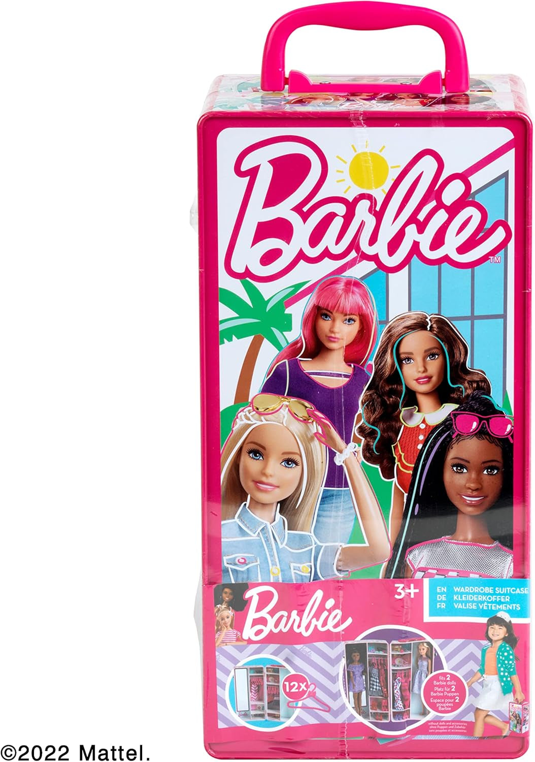 Theo Klein 5801 Barbie-Kleiderschrank mit Kleiderstangen und Fächern, Spielzeug für Kinder ab 3 Jahren, inklusive Zubehör, mehrfarbig
