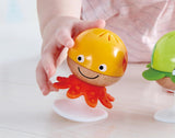 Rasselset mit Saugnapf Hape | Drei Tiere mit Beißringelementen, Schildkröte, Oktopus und Wal | Lernspielzeug ab 0 Monaten Bebe Toys Naty Shop