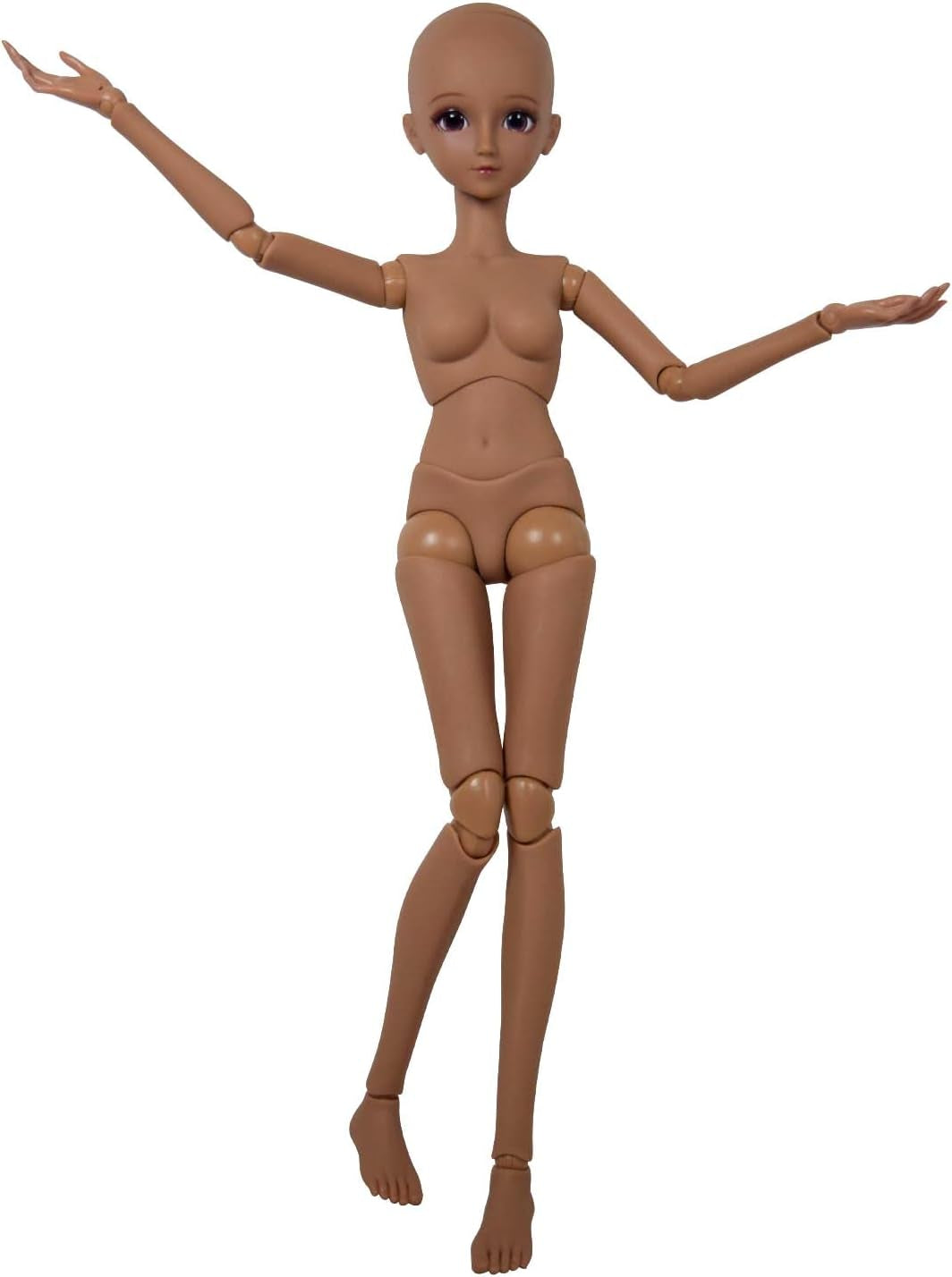 1/3 BJD-Puppe, schwarzbraune Haut, Puppenkörper, 60 cm, 24 Zoll Kugelgelenk, SD-Puppen, bewegliche Gelenke, PVC, DIY (Alexia)
