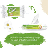 OLA Nasses Toilettenpapier – (1X40 Stück) Feuchttücher – Kamillenextrakt und Milchsäure, waschbar, empfindliche Haut – 40 Stück