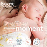 BIOLANE – Kurze Windeln – Größe 5 (12–18 kg) – 12 Stunden Dichtigkeit – 1 Monatspackung – 120 Windeln – ökologisch