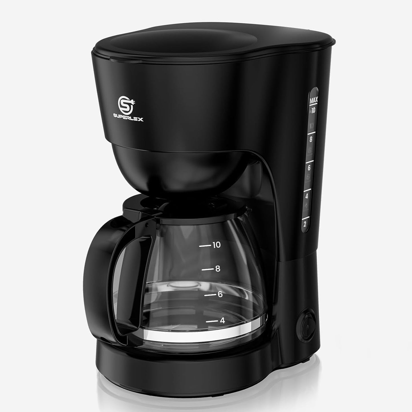 1,25 l Filterkaffeemaschine für 10 Tassen Filterkaffee, spülmaschinenfeste Glaskaraffe, Thermoskanne, Anti-Tropf-System, automatische Abschaltung, 600 W, wasserloser Kochschutz für Zuhause und Büro