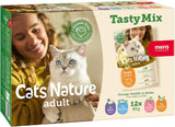 MERA Cats Nature Adult Tasty Mix Premium Nassfutter für Katzen 12x85g | Zuckerfrei und getreidefrei | Nassfutter für ausgewachsene Katzen mit hohem Fleischanteil | Economy-Paket