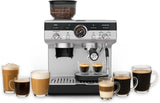 Krups Precision manuelle Espressomaschine mit Siebträger und Mahlwerk, Barista-Kaffeemaschine mit intuitivem Bedienfeld, Vorbrüheinstellungen, Espressomaschine mit Dampfdüse, schnelles Aufheizen, XP801T10