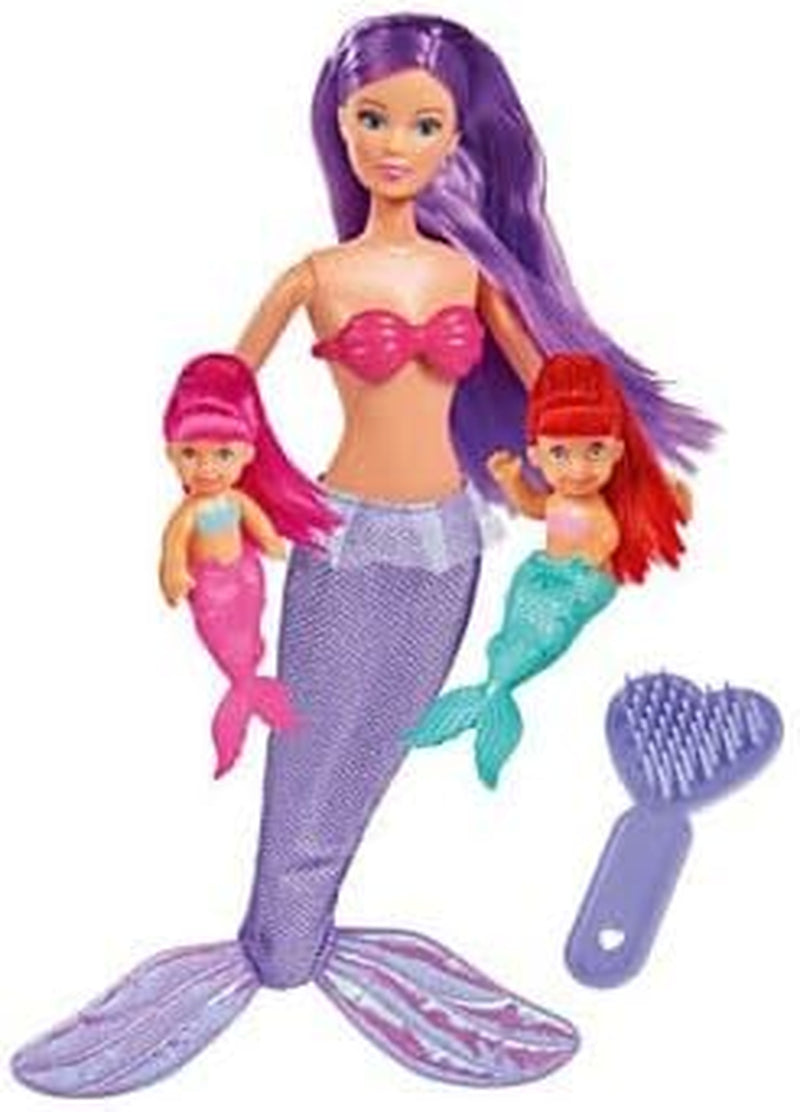 Simba 105734162001 105734162 - Steffi Love The Twin Mermaids / zwei Varianten / Steffi als Meerjungfrau / mit zwei Baby-Meerjungfrauen / Modepuppe / 29 cm, für Kinder ab 3 Jahren