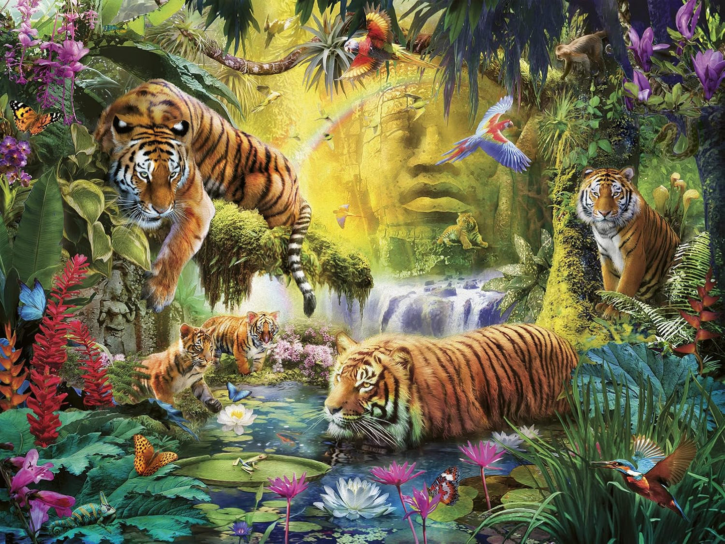 Ravensburger Puzzle 12000696 - Idylle am Wasserauge - 1500 Teile Puzzle für Erwachsene und Kinder ab 14, Tigermotiv-Puzzle Puzzle Naty Shop Altes Design