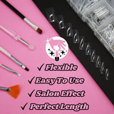 TRIXES 500 Stück Gel-Nagelspitzen, französische Nägel, klare Acryl-Spitzen für DIY-Maniküre, 10 verschiedene Designs