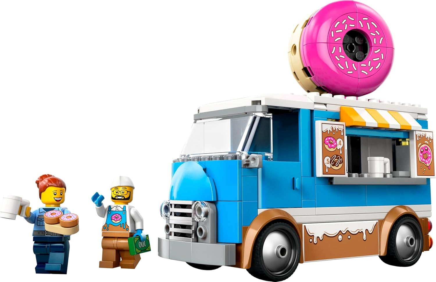 LEGO City Donut Truck – Spielzeug-Imbisswagen mit 2 Polizei-Minifiguren – Konstruktionsspielzeug für Jungen und Mädchen ab 5 Jahren – Geburtstags- und Weihnachtsgeschenkidee 60452 Bausets Besuchen Sie den LEGO-Store