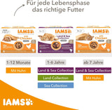IAMS Delights Land & Sea Collection Nassfutter für Katzen – Fleisch- und Fischsortiment, Multipack in Soße, Nassfutter für Katzen ab 1 Jahr, 72 x 85 g