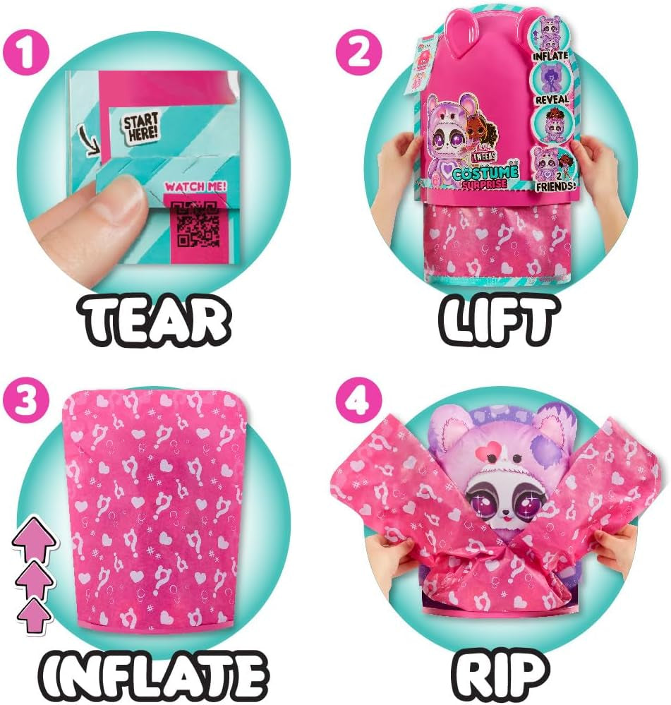 LOL Überraschung! Kostüm für Jugendliche, Überraschungsreifen, niedliche Modepuppe mit aufblasbarem Lila-Panda-Kostüm und viele Überraschungen, darunter tolle Mode und Accessoires – ideal für Kinder ab 4 Jahren