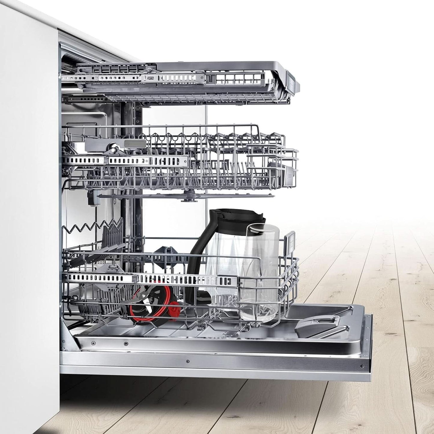 Bosch Standmixer Vitapower Serie 4 MMB6382M, Edelstahl-Klingen Made in Germany, 1.5L Thermosafe Glasbehälter, Stopfer, Sicherheitsdeckel, Spülmaschinengeeignete Teile, 30.000 U/Min, 1200 W, Edelstahl Kitchen Naty Shop