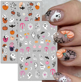 Nagelsticker Halloween, 8 Blätter Halloween Nagelsticker, Kürbis Nail Sticker, Nail Art, Nagel Charms, Nagel Zubehör, Nageldesign, Weihnachten (Typ A)