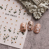 JMEOWIO Nagelsticker Bunte Blumen 9 Blatt Nail Art Sticker Selbstklebend Nagelaufkleber Frühling Sommer Blumen Dekoration Nageldesign Zubehör