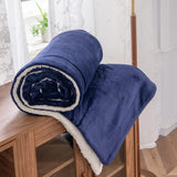 Kono Sherpa-Fleece-Überwurfdecke, 150 x 200 cm, weich, gemütlich, flauschig, wendbar, Mikrofaser, feste Decken für Bett, Couch, Couch (Marineblau, Doppelbett/Doppelbett). Betten und Decken. Besuchen Sie den KONO-Store