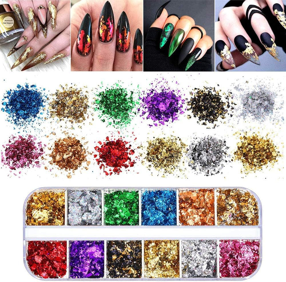 Kalolary Getrocknete Blumen für Nägel, Schmetterlings-Pailletten, Nagellack, Folie, Nagelaufkleber, Pinzette, Nagelsteine, Nagel-Strasssteine, Bleistift für 3D-Nageldesign, DIY-Dekorationen