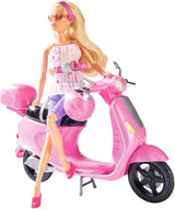 Simba 105730282 – Steffi Love Chic City Scooter, Steffi mit rosa Roller mit Helm und Helmfach, Modepuppe, 29 cm, für Kinder ab 3 Jahren
