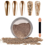 Chrome Nagel Pulver Spiegel Effekt Metallic Staub Holographische Glitter Glasierte Maniküre Dekoration Reflektierendes Pigment Für DIY Gel Polish Nail Art, Harz Handwerk, Geschenke Für Gold