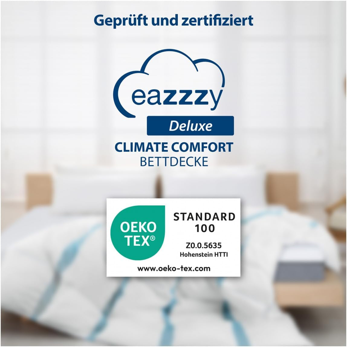 Genius Eazzzy Climate Comfort Steppdecke 155 x 220 cm, faserdicht, leichte Steppdecke für alle Jahreszeiten, atmungsaktive Steppdecke, angenehme Temperatur zum Schlafen, Steppdecke für alle Jahreszeiten Steppdecken und Bettdecken Naty Shop