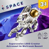 LEGO Creator 3-in-1-Weltraumastronaut-Spielzeug, Hunde- und Raumschiff-Modellbausatz für Kinder, Kindergartendekorationen, kreatives Geschenk für Jungen und Mädchen ab 9 Jahren 31152 Bausets Besuchen Sie den LEGO-Store