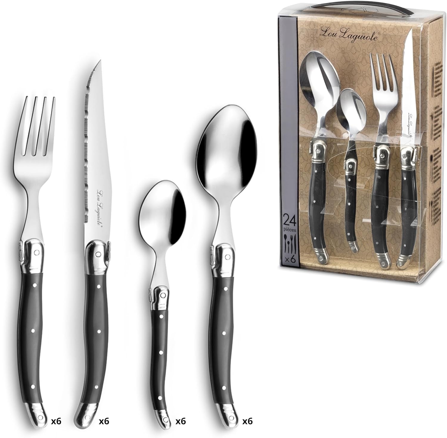 LOU LAGUIOLE TRADITION Steakbesteckset 24-teilig Kitchen Naty Shop