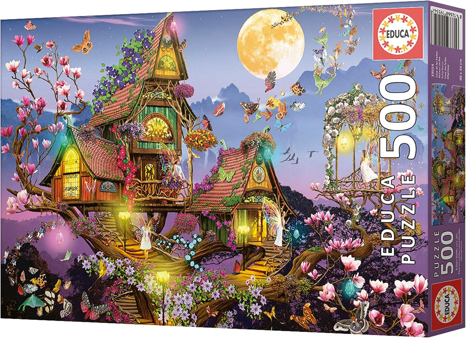Educa - Puzzle 500 Teile für Erwachsene | Feenhaus, 500-teiliges Puzzle für Erwachsene und Kinder ab 11 Jahren, Fantasy, Märchen, Feen (19554) Puzzle Naty Shop