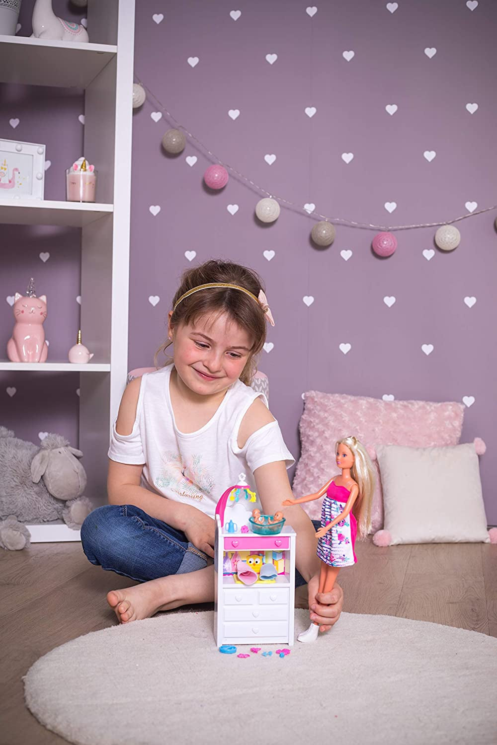 Simba 105733333 - Steffi Love Welcome Twins, Schwangere Puppe, Mit Zwillingen, Mit Wickeltisch und Badewanne, Zubehör, Anziehpuppe, 29 cm, Für Kinder ab 3 Jahren Dolls Naty Shop