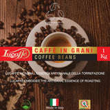 Lucaffé - Kaffeebohnen Mamma Lucia, 1 kg | Kaffee aus ganzen Bohnen für cremigen Espresso | Helle Röstung | intensiver und cremiger Gesmack