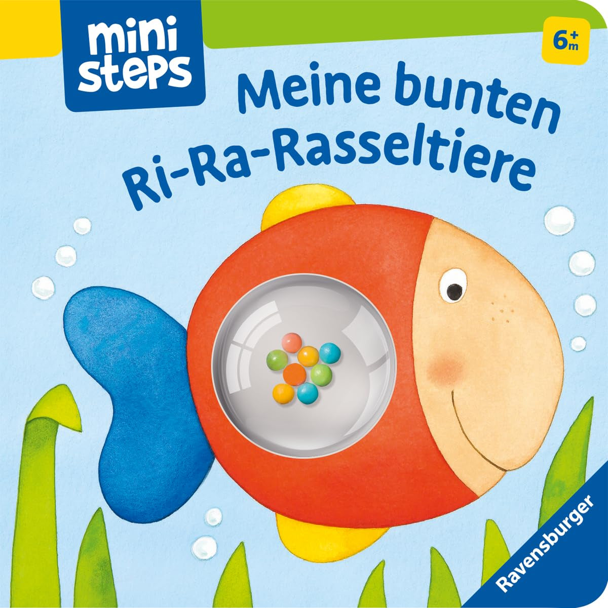 Meine bunten Tiere mit Glöckchen Ri-Ra – Buch mit Glöckchen für Babys ab 6 Monaten, Kinderbuch, Spielbuch: ab 6 Monaten Jucarii Bebe Naty Shop