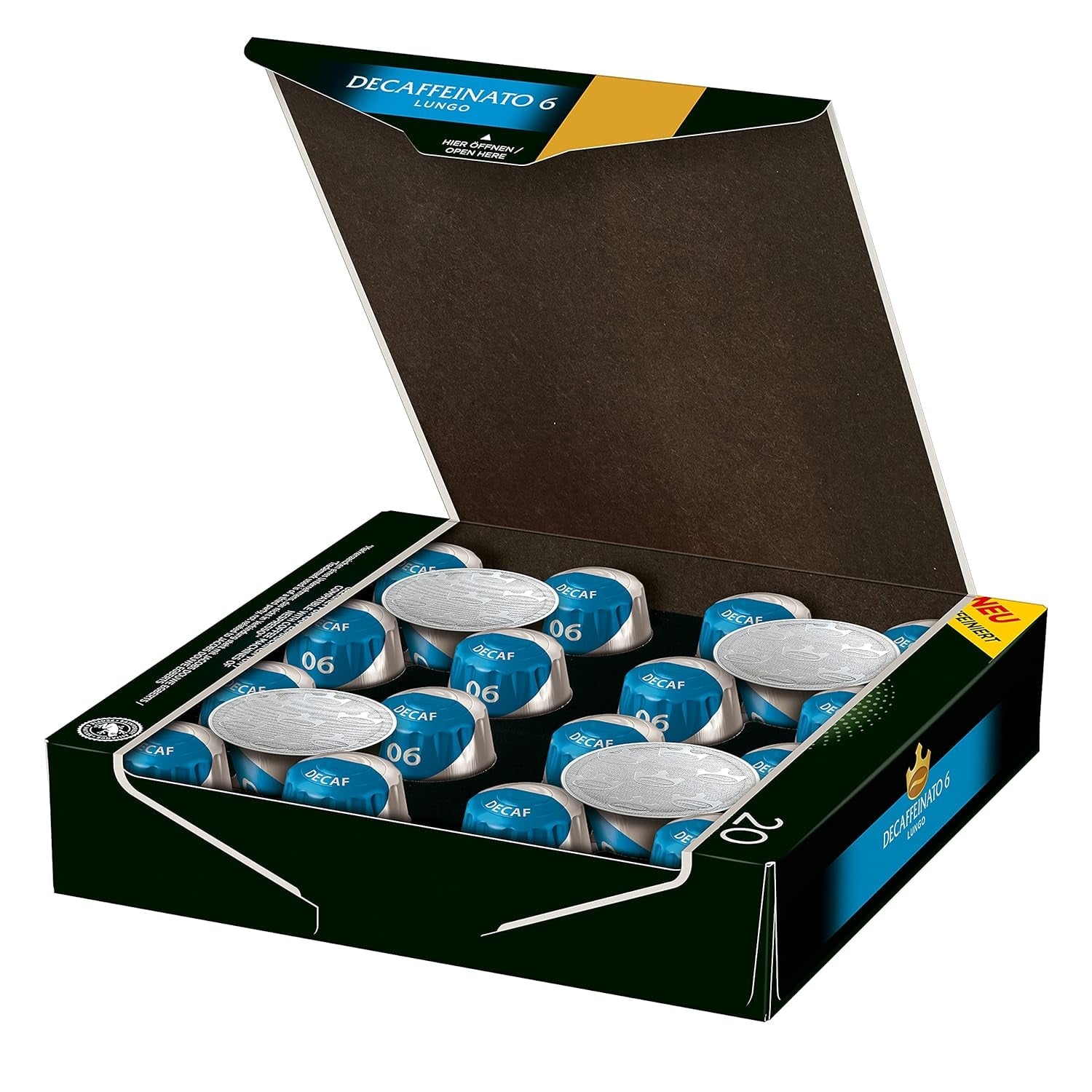 Jacobs Kaffeekapseln Krönung Crema, 10er Pack, 10 x 20 Getränke, 1040 g & Kaffeekapseln Lungo Decaffeinato- Intensität 6-200 Nespresso-kompatible Kapseln, 10er Pack, 10 x 20 Getränke