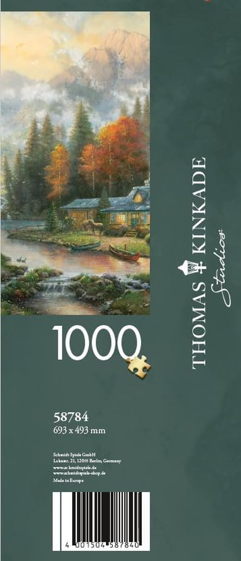 Schmidt Spiele 58784 Thomas Kinkade, Abend am Herbstsee, Puzzle 1000 Teile, buntes Puzzle Naty Shop