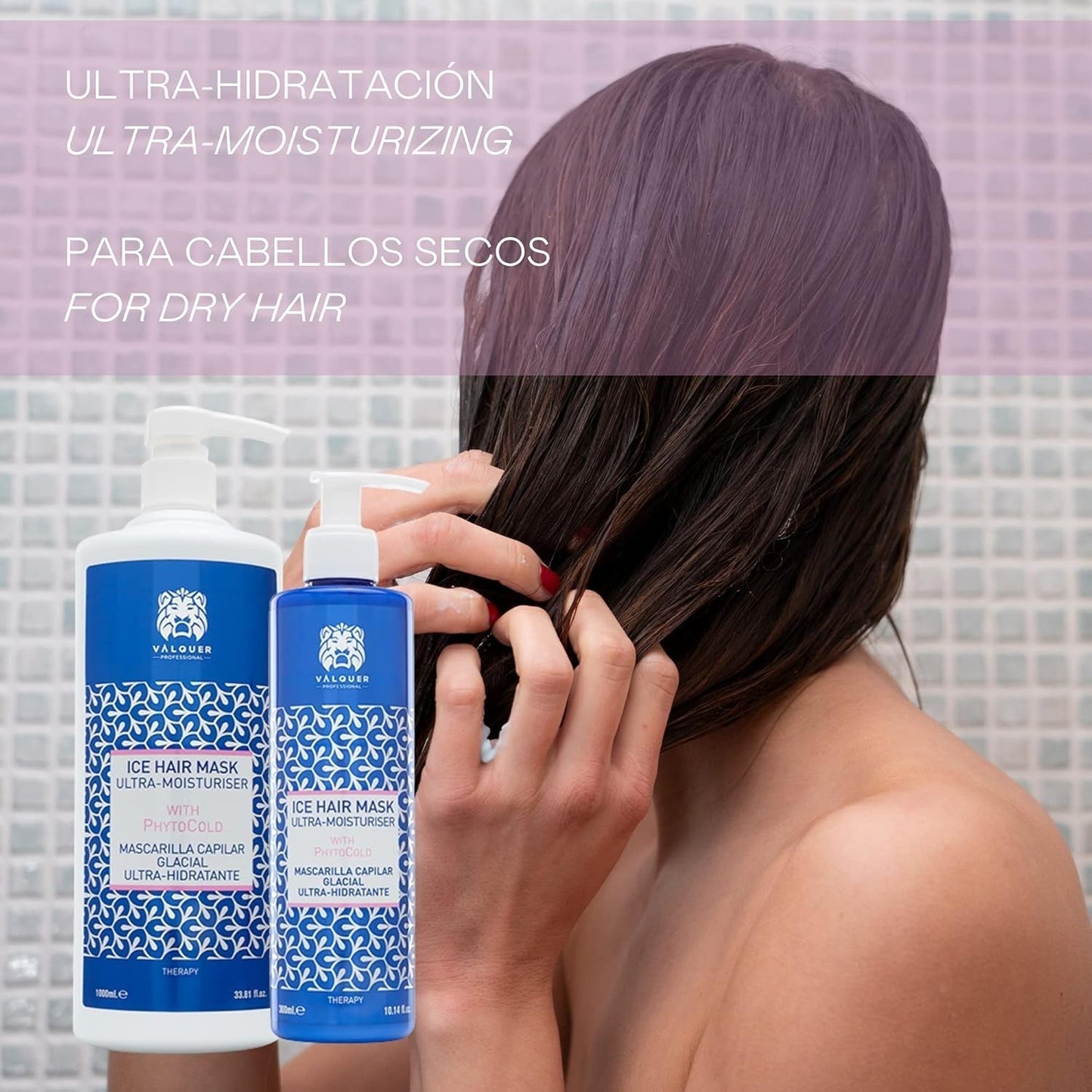 Valquer Profesional Ice Hair Mask – Ultra-feuchtigkeitsspendende Haarmaske ohne Sulfate, Salze und Silikone Naty Shop Haarmaske