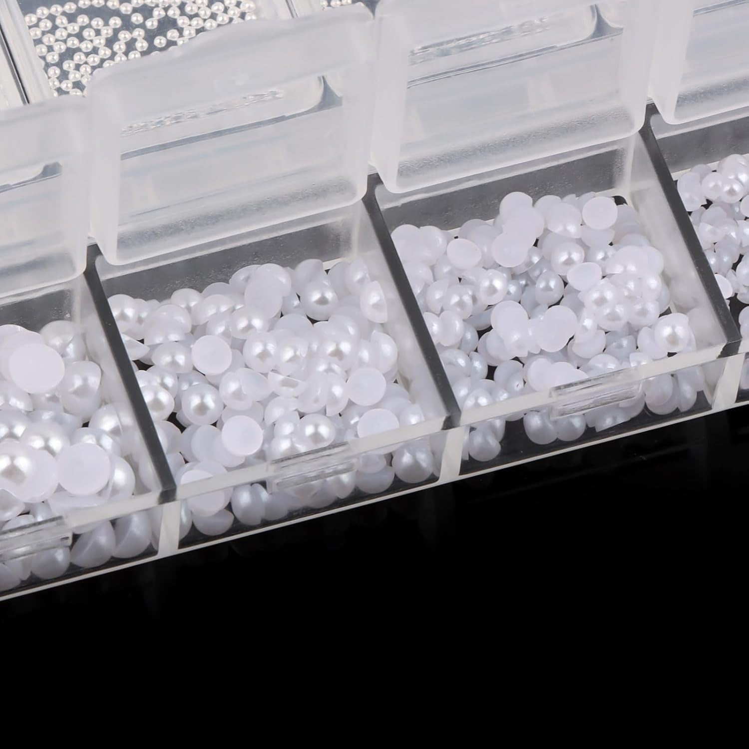 Nail Art Strasssteine ​​1 Schachtel, Nail Charms, 12 Typen Weiße Perlen Für Nägel, Flatback Rhinestones, Klein Edelstahl-Perlen, Nagel Deko, Nagel Zubehör