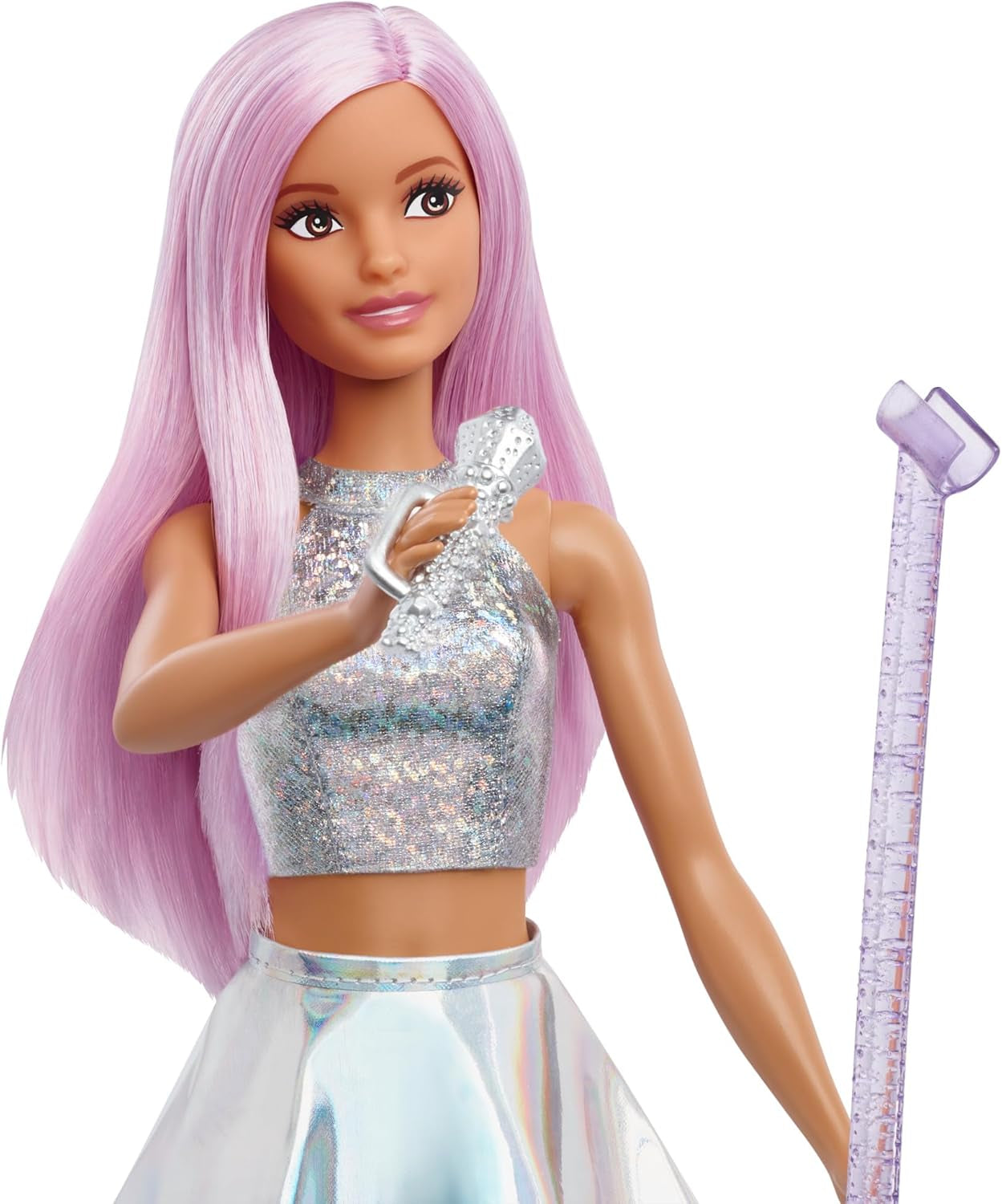Barbie-Popstar-Puppe in glitzerndem Rock mit Mikrofon und rosa Haaren, Geschenk für Kinder im Alter von 3 bis 7 Jahren, JCW42, Dazzling Dolls, Naty Shop