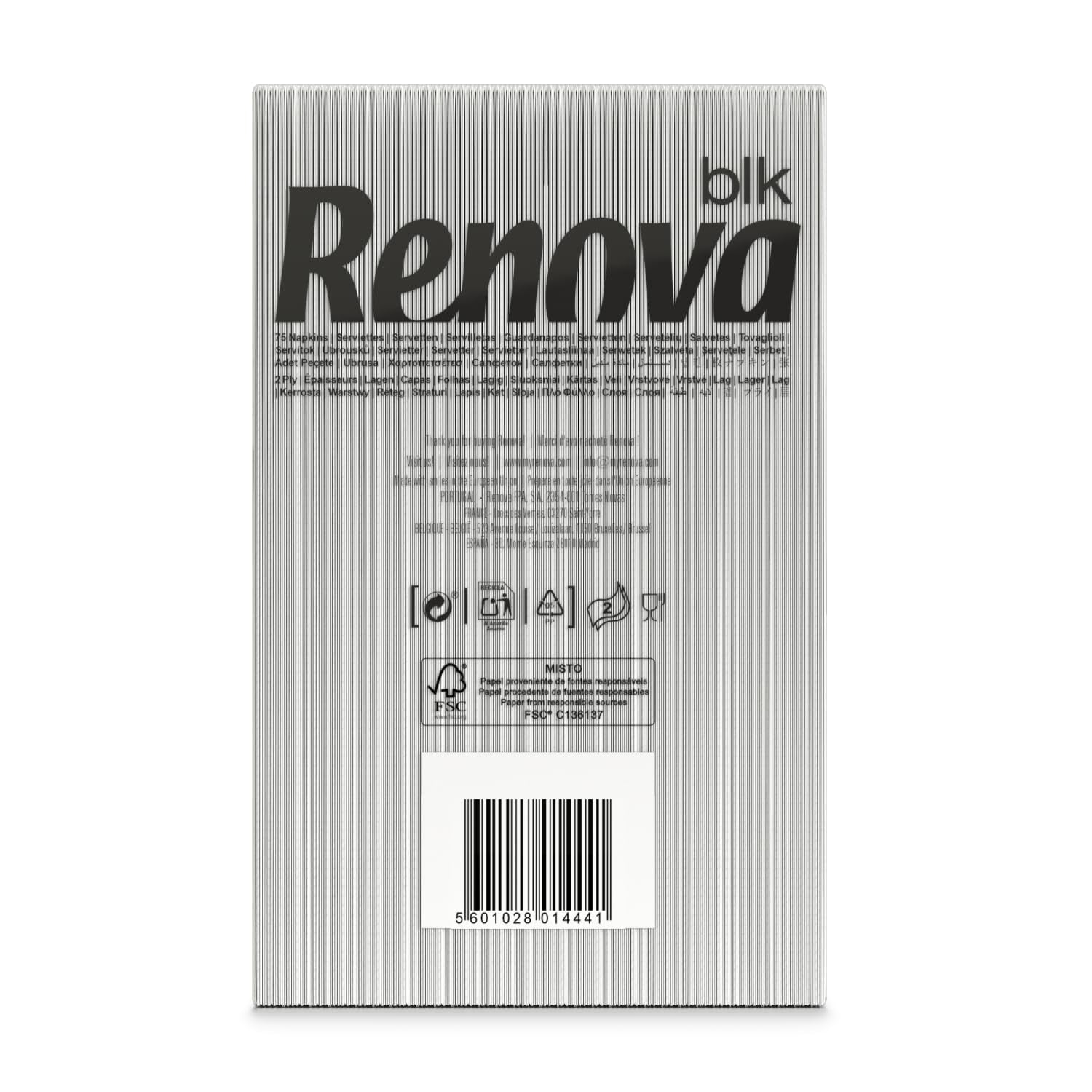 Renova große weiße Papierservietten, 75 Servietten