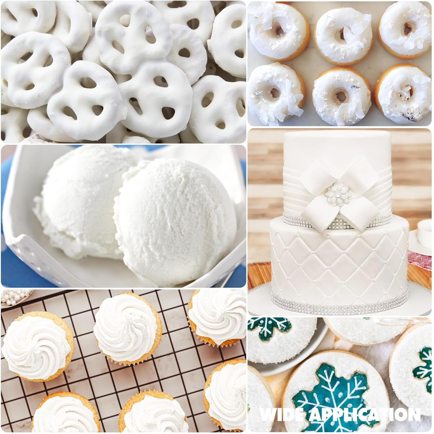 Gel-Lebensmittelfarbe – 120 g konzentrierte Lebensmittelfarbe zum Dekorieren von Kuchen, Backen, Keksen, Macarons – zuckerfreie Lebensmittelfarbe für Getränke, Kuchendekoration, DIY-Schleim, Osterei (weiß)
