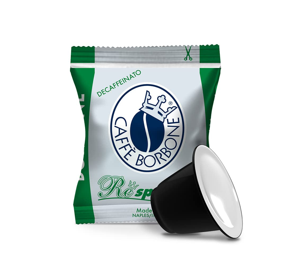 Caffè Borbone Kaffee Kapseln Respresso, Blaue Mischung, 100 stück & Kaffee Kapseln Respresso, Entkofeinierte Dek Mischung - 100 stück - Kompatibel mit Häuslichen Kaffeemaschinen Nespresso®*
