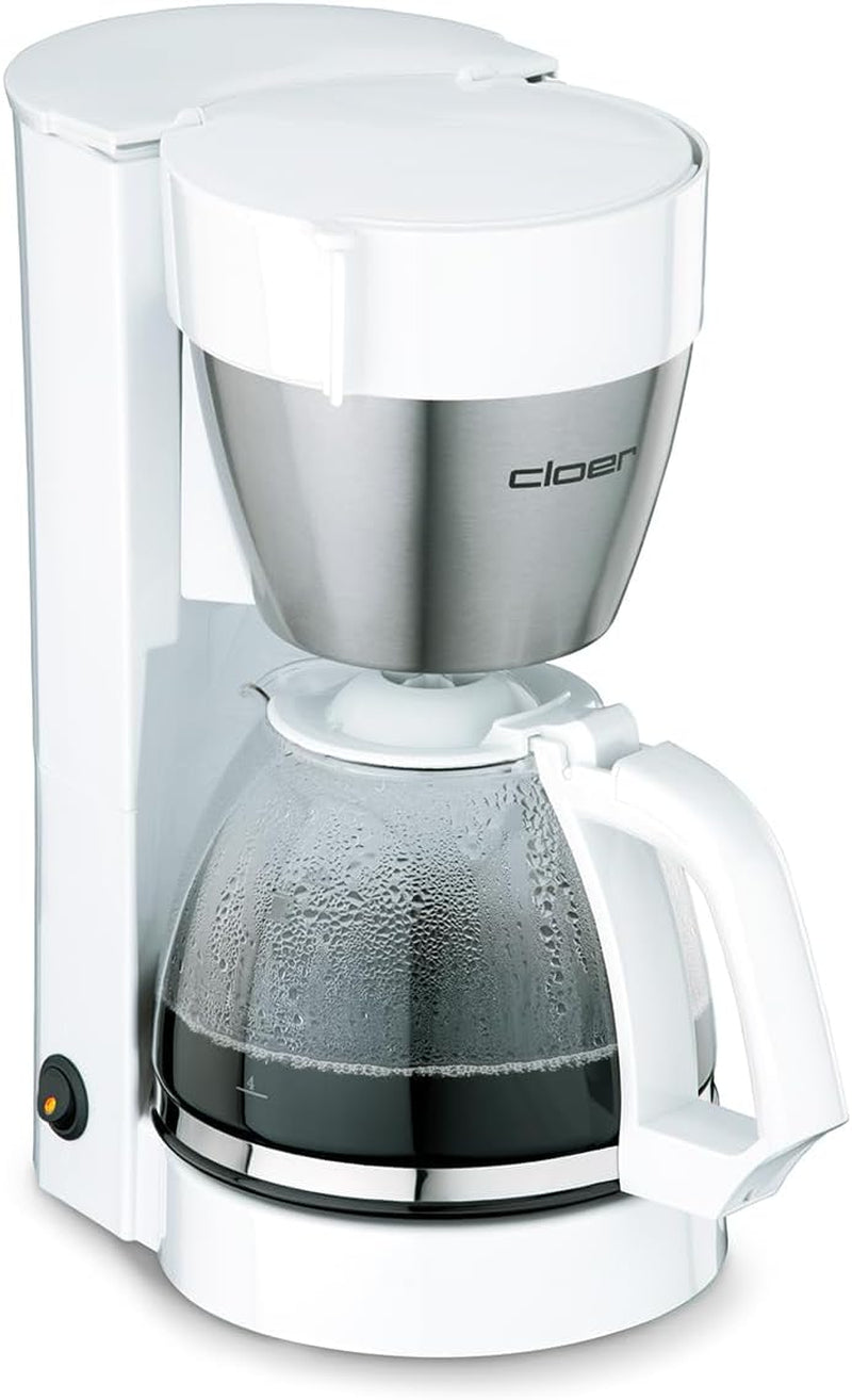 Cloer 5009 Warmhaltefilter-Espressomaschine für bis zu 8 Tassen, 800 W, mit isolierter Edelstahlkaraffe, 1 x 4 Filterbecher, Schwarz