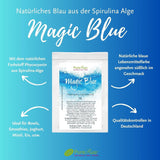 Magic Blue Spirulina Natürliche Lebensmittelfarbe Pulverblau (roh vegan) Dunkelblau bis helles Pastellblau – Phycocyanin-Algenpulver-Lebensmittelfarbe – Natürliche Lebensmittelfarbe | Pureraw 5G